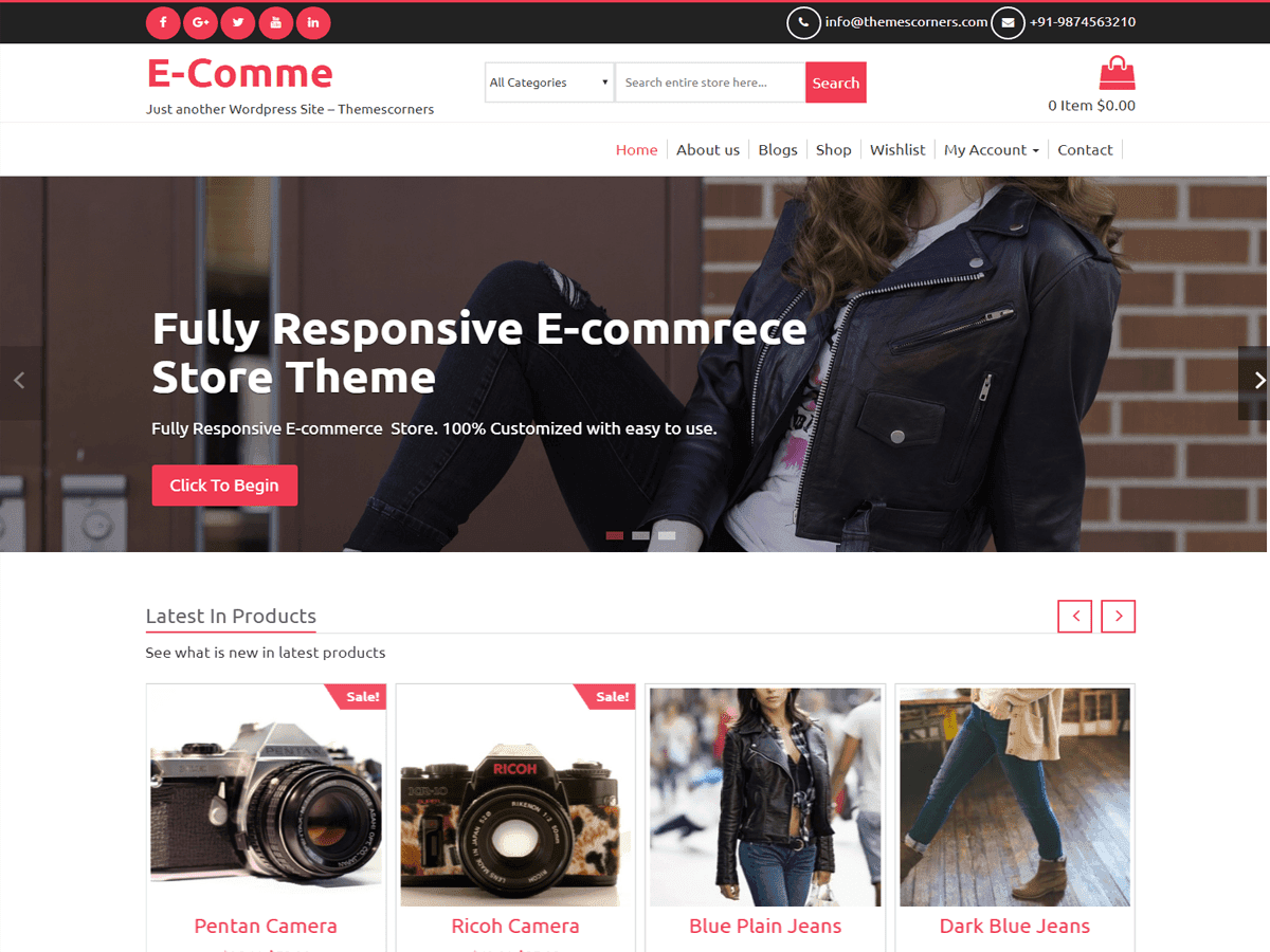 E-Comme WordPress theme screenshot